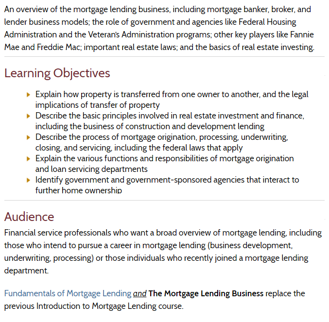 ABA The Mortgage Lending Business 